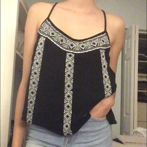Mossimo Black & White Tribal Print Tank Top